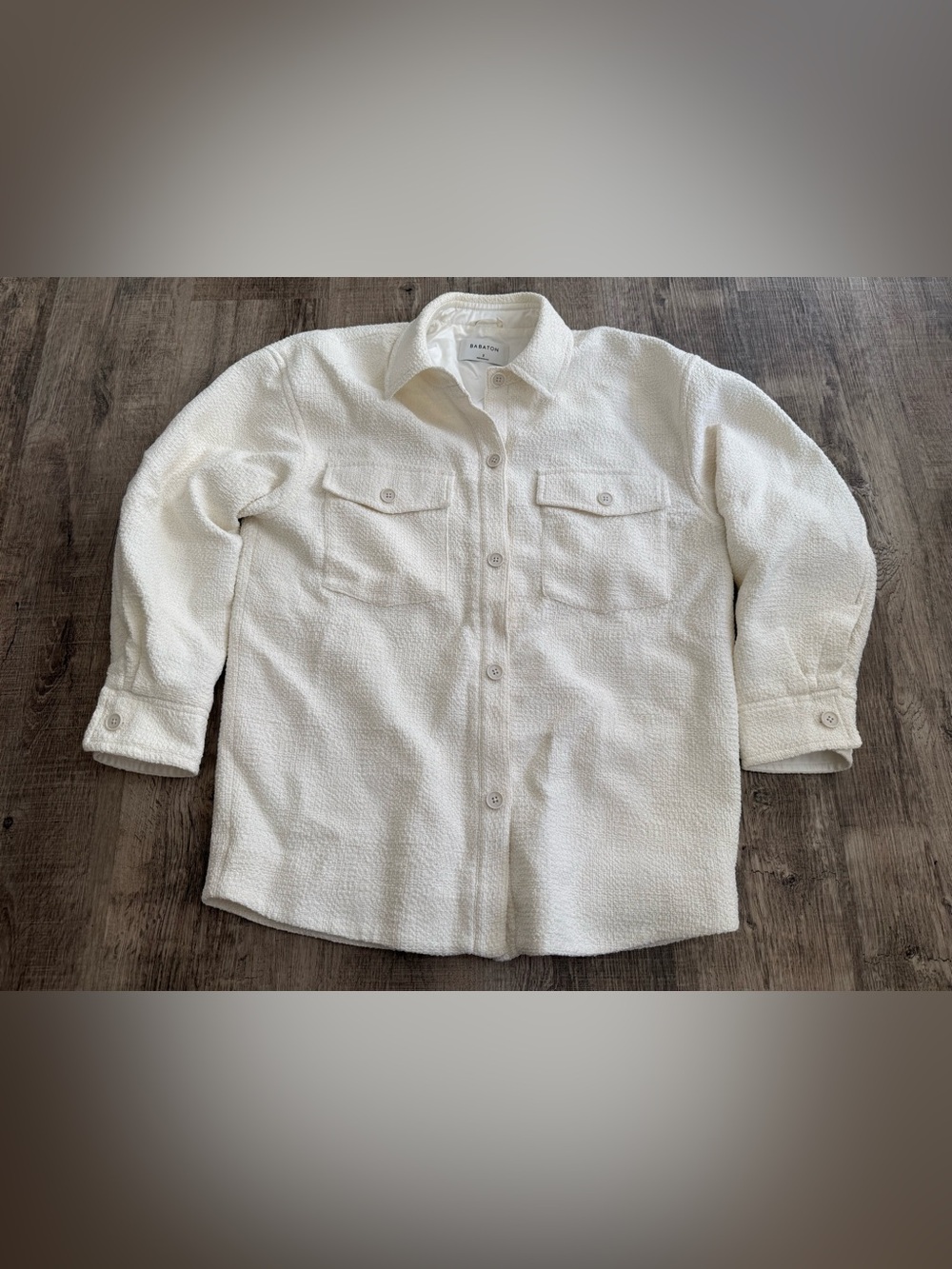 Aritzia Babaton tweed ivory boucle shirt jacket 2 M